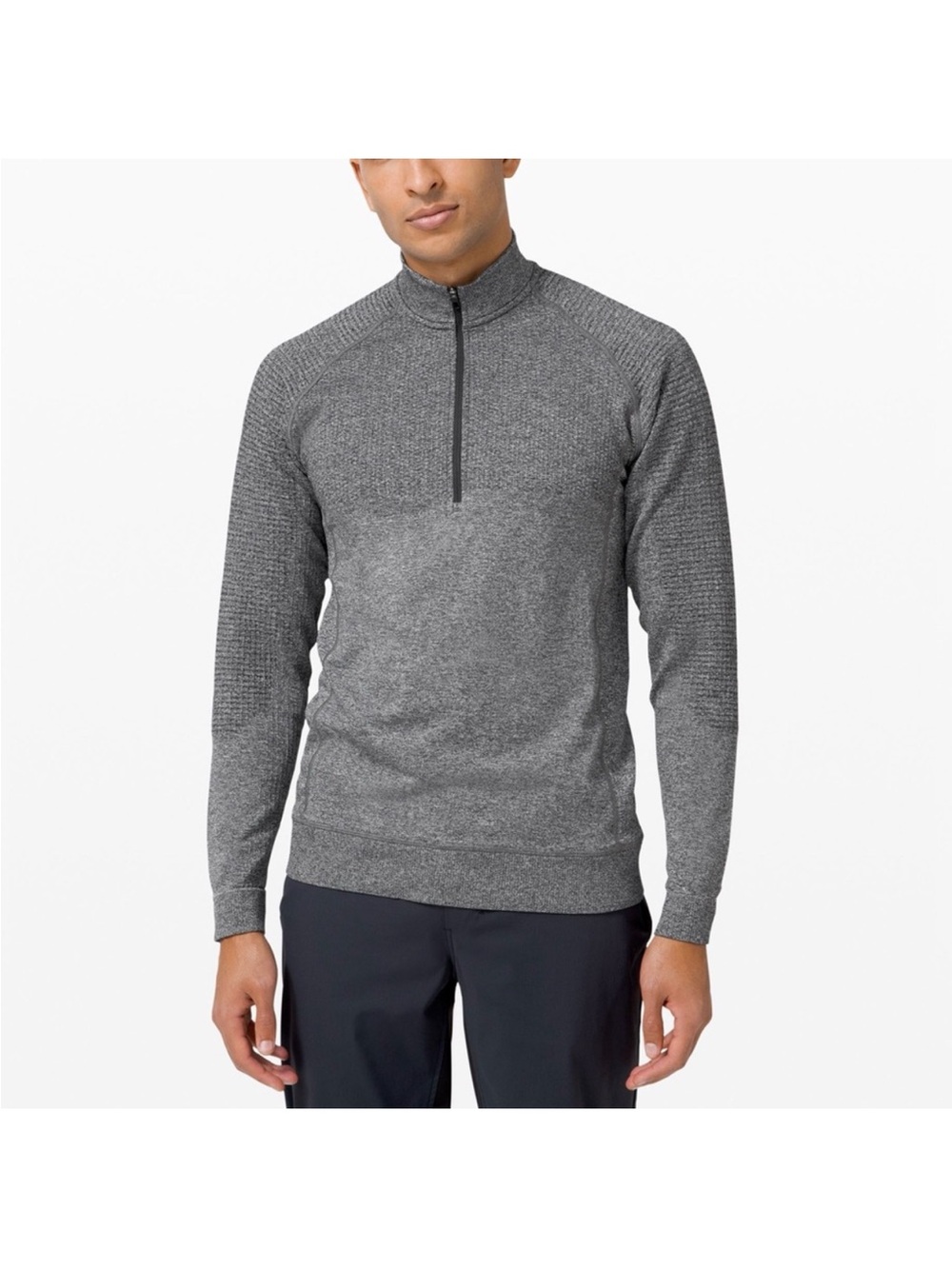 Men's Gray Half-Zip Performance Sweater
